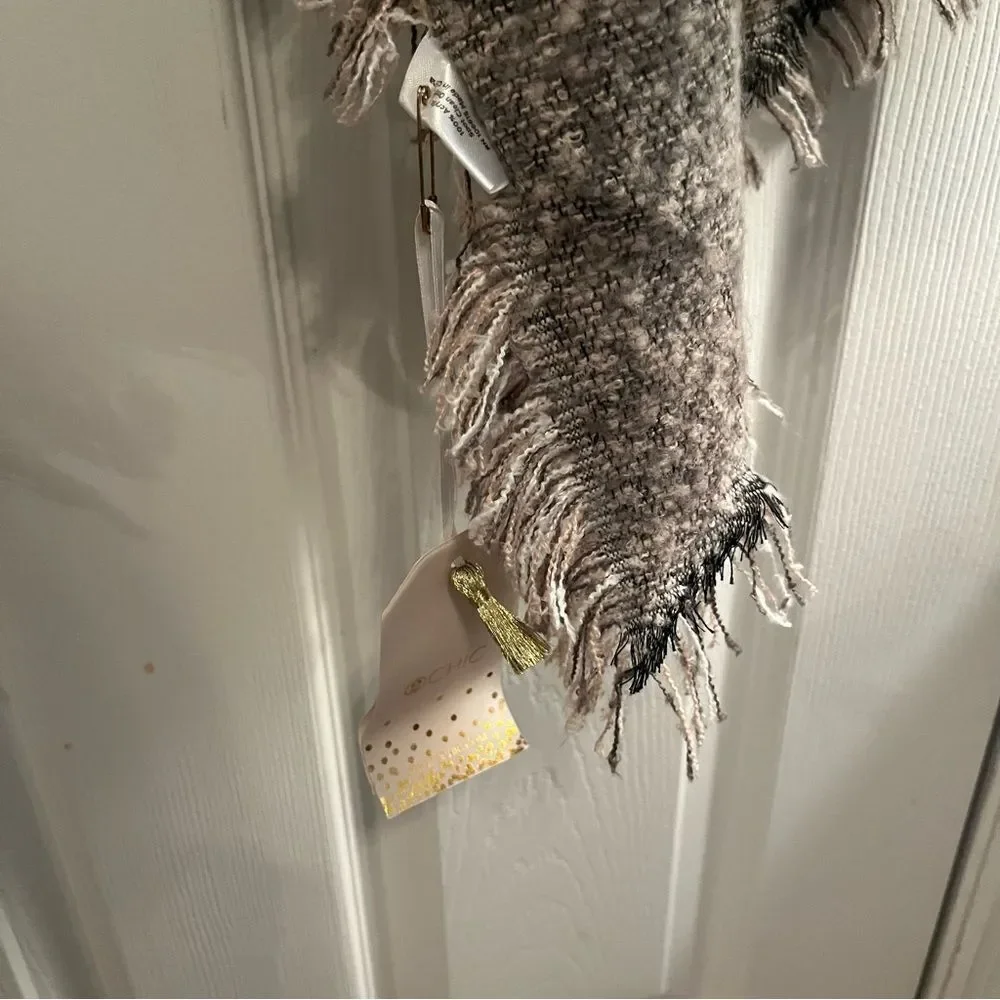 NWT Poncho Gray and Cream